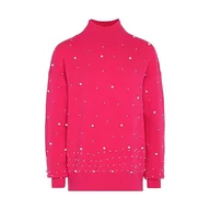 Swetry damskie - faina Damski sweter z cekinami, elegancki sweter akrylowy różowy rozmiar XL/XXL, Rosa, XL - miniaturka - grafika 1