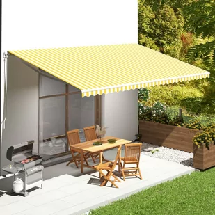 VidaXL Lumarko Zapasowa tkanina na markizę, żółto-biała, 6x3,5 m! 311944 VidaXL - Markizy - miniaturka - grafika 1