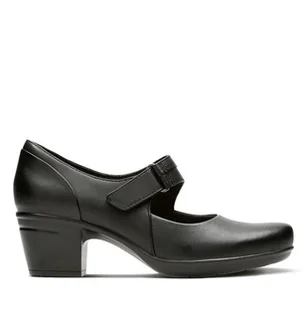 Clarks Emslie Lulin E [black leather] - rozmiar 38 - Półbuty damskie - miniaturka - grafika 1