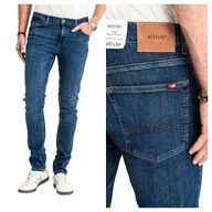 Spodnie męskie - Męskie Spodnie Jeansowe Mustang Frisco Skinny Jeans Rurki Zwężane W32 L34 - miniaturka - grafika 1