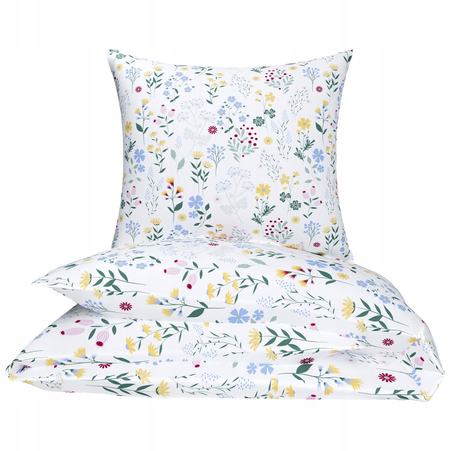 Pościel 120x180 bawełniana dziecięca 50x60 100% bawełna kwiaty 129blu