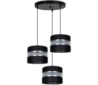 Lampy sufitowe - Żyrandol na lince CORAL 3xE27/60W/230V czarny/chrom śr. 45 cm - miniaturka - grafika 1