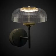 Lampy ścienne - Altavola Design Vitrum kinkiet 1x7,2W czarny mat/satynowe złoto/przezroczysty LA104/W - miniaturka - grafika 1
