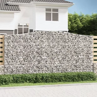 vidaXL Kosze gabionowe, 3 szt, 400x30x200/220, galwanizowane żelazo - Ogrodzenia - miniaturka - grafika 1