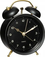 Zegary - Atmosphera Zegarek budzik ze złotymi wskazówkami, czarny - miniaturka - grafika 1