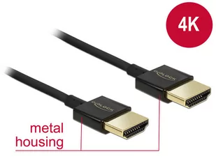 Delock Kabel High Speed HDMI z Ethernet HDMI-A HDMI-A 3D 4K slim 3m 84774 - Kable - miniaturka - grafika 2