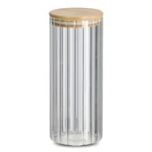 Pojemniki kuchenne - Słoik z bambusową pokrywką GROOVES, 1100 ml - miniaturka - grafika 1