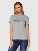Koszulki i topy damskie - Tommy Hilfiger T-Shirt Heritage WW0WW31999 Szary Regular Fit - miniaturka - grafika 1