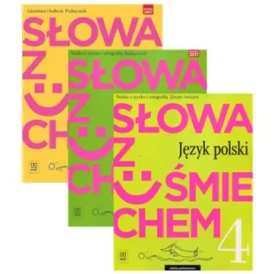 Słowa z uśmiechem. Jezyk polski. Podręcznik Literatura i kultura, podręcznik Nauka o języku i ortografia i zeszyt ćwiczeń dla klasy 4 szkoły podstawowej - Podręczniki dla szkół podstawowych - miniaturka - grafika 1
