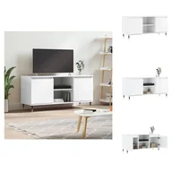 Szafki RTV - vidaXL Szafka pod TV biały wysoki połysk 104x35x50 cm materiał drewnopochodny - Meble TV - miniaturka - grafika 1