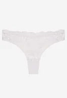 Majtki damskie - Białe Koronkowe Majtki Stringi z Bawełny Venalora - miniaturka - grafika 1