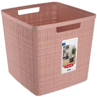 Pojemniki biurowe - Koszyk kwadratowy Curver Jute 17L, pudrowy róż - miniaturka - grafika 1