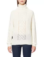 Swetry damskie - Blauer Knitting Golf Sweter Damski, M10 Biały melanż, 34 - miniaturka - grafika 1