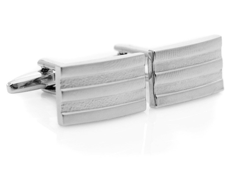 Prostokątne srebrne spinki do mankietów A331