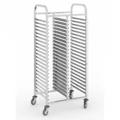 Wózki na żywność - B2B Partner Wózek ze stali nierdzewnej na pojemniki gastronomiczne, 2 x 15 poziomów, GN 1/1, 1700x740x550 mm 434083 - miniaturka - grafika 1