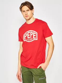 Koszulki męskie - Pepe Jeans T-Shirt Earnest PM507139 Czerwony Regular Fit - grafika 1