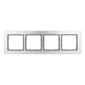 Klawisze i ramki - Karlik Ramka poczwórna Deco metal - aluminium szczotkowane, grafit - miniaturka - grafika 1