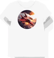 Koszulki i topy damskie - Koszulka damska biała z nadrukiem czerwonego myśliwca kosmicznego M - miniaturka - grafika 1