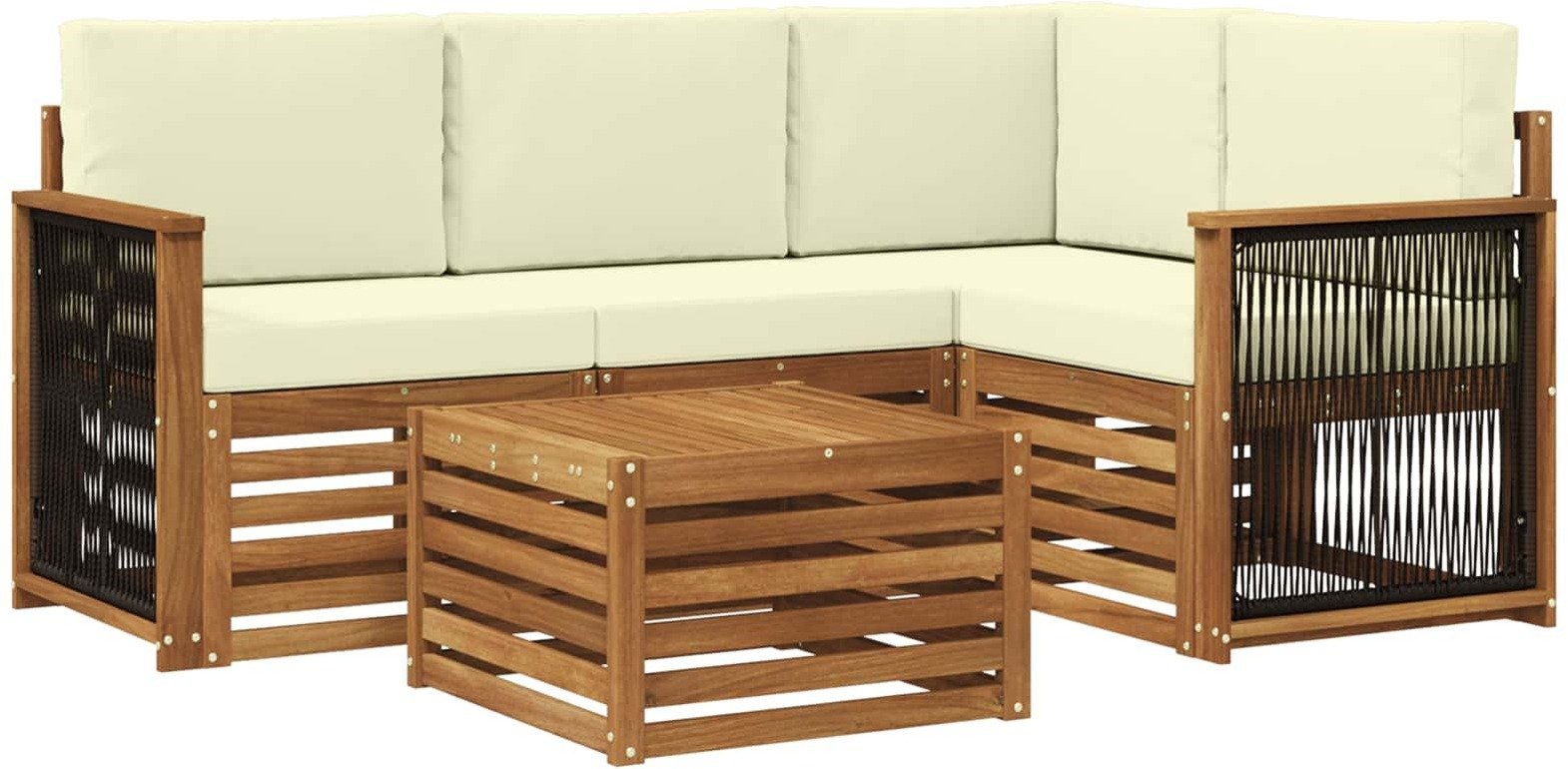 vidaXL Zestaw sof na zewnątrz 5 pcs Naturalny i Kremowy