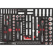 Klucze i nasadki - Vigor komplet narzędzi klucz nasadowy, napęd czworokątny 6,3 MM 1/4 cala, 10 MM 3/8 cala i 12,5 MM 1/2 cala, 1 sztuki, v4188 - miniaturka - grafika 1