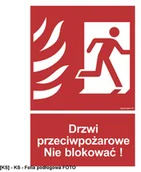 Tablice BHP - TD Systems BC056 - Drzwi przeciwpożarowe. Nie blokować! prawostronne 250x370 - miniaturka - grafika 1
