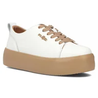Sneakersy damskie - Buty damskie sneakersy na platformie skórzane białe Filippo DP6117/24-41 - miniaturka - grafika 1