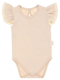 Dziewczęce body bawełna krótki rękaw koronka Nicol,r.80 - Body dla niemowląt - miniaturka - grafika 1