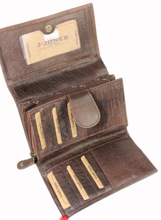 Portfel Damski Skórzany JENNIFER JONES Skóra Licowa Duży Z Suwakiem 5686 - Portfele - miniaturka - grafika 7