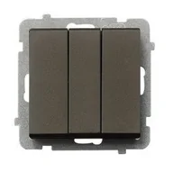 Wyłączniki światła i elektryczne - Ospel Sonata czekoladowy łącznik potrójny ŁP-13R/m/40 ŁP-13R/m/40 - miniaturka - grafika 1