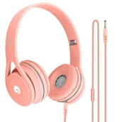 Słuchawki - GJBY Jack 3,5 mm Extra Bass różowe - miniaturka - grafika 1