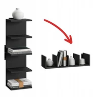 Półki do salonu - PÓŁKA ŚCIENNA WISZĄCA REGAŁ NA KSIĄŻKI DEKORACJE ORGANIZER, długość: 77 cm - miniaturka - grafika 1