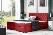 Łóżka - Łóżko kontynentalne pikowane Nadia 140x200 Czerwone - miniaturka - grafika 1
