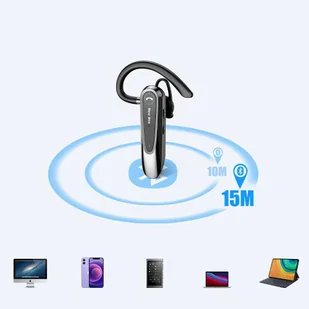 Zestaw słuchawkowy słuchawka New Bee B45 Bluetooth 5.0 bezprzewodowa do rozmów dla kierowcy BT do 15m czarny - Słuchawki bluetooth - miniaturka - grafika 4