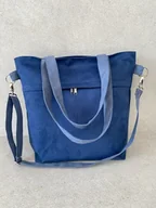 Torebki damskie - Torba na ramię - kobalt, szaroniebieski - miniaturka - grafika 1