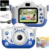 Aparaty Cyfrowe - ZeeTech Aparat Cyfrowy Dla Dzieci Kamera Lisek niebieski Zabawka 40Mpx + Karta 32Gb - miniaturka - grafika 1