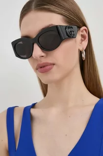 Okulary przeciwsłoneczne - Gucci okulary przeciwsłoneczne damskie kolor czarny - grafika 1