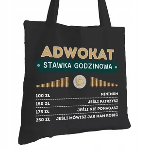 Torba Bawełniana dla Adwokata Czarna Na Prezent ekologiczna Trwały Nadruk - Torby i wózki na zakupy - miniaturka - grafika 1