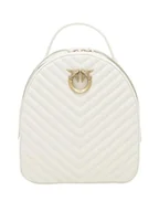 Plecaki - Pinko Love Click Backpack Cielęcina NAPATOWANE Chevron, Plecak Damski, Z14Q_Biały Jedwab-Antique Gold, U, Z14q_biały Jedwab-antyczne złoto, Taglia unica - miniaturka - grafika 1