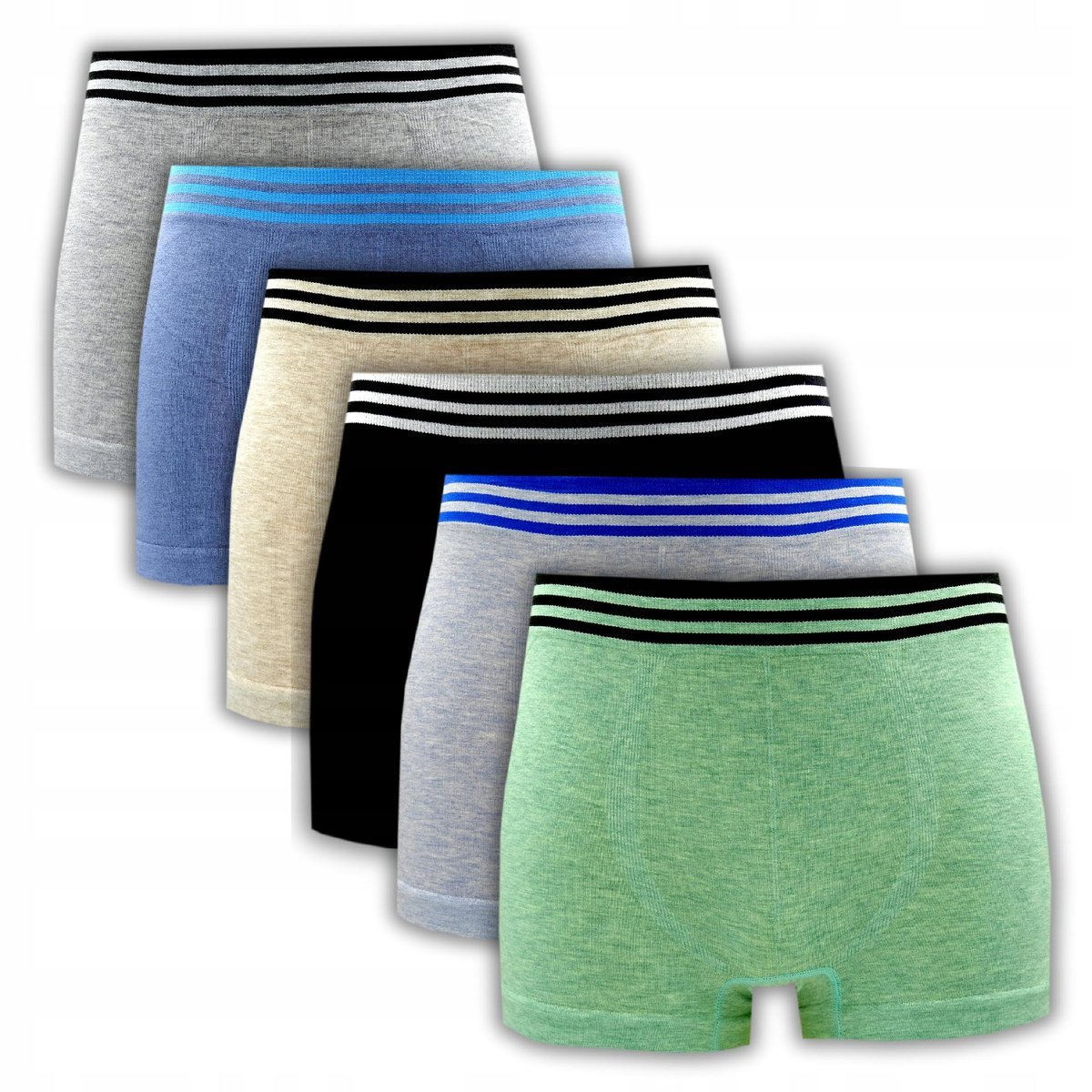 6x MAJTKI BOKSERKI MĘSKIE ELASTYCZNE WYGODNE GREENICE ZESTAW ROZMIAR M/L