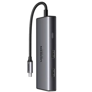 Adapter 6w1 UGREEN CM498 Hub USB do 2x USB-A 3.0, USB-C 3.0, 2xHDMI, PD - Huby USB - miniaturka - grafika 1