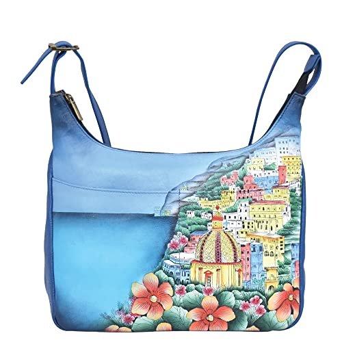 Anna by Anuschka Damska średnia torba na zakupy Amalfi Dawn Shopper z prawdziwej skóry, ręcznie malowana, średnia, amalfi daw, jeden rozmiar