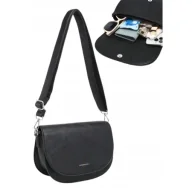 Torebki damskie - Modna Listonoszka Torebka Damska Czarna LUIGISANTO BI0507-1 Black - miniaturka - grafika 1