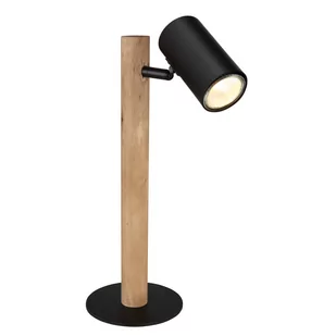 Globo Herti 57913T lampa stołowa lampka 1x5W GU10 LED czarna/drewniana - Lampy stojące - miniaturka - grafika 1