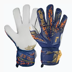 Rękawice bramkarskie Reusch Attrakt Grip premium blue/gold - Piłka nożna - miniaturka - grafika 1