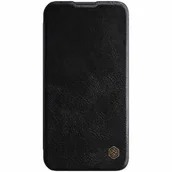 Etui i futerały do telefonów - Nillkin Qin Leather Pro Case etui iPhone 14 Pro Max osłona na aparat kabura pokrowiec obudowa z klapką czarny - miniaturka - grafika 1