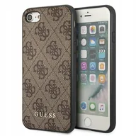 Etui i futerały do telefonów - Guess Etui do iPhone SE 2022/2020/7/8 brązowy hardcase 4G Metal Gold Logo - miniaturka - grafika 1