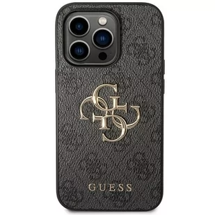 Guess GUHCP15X4GMGGR iPhone 15 Pro Max 6.7" szary/grey hardcase 4G Big Metal Logo - Etui i futerały do telefonów - miniaturka - grafika 3