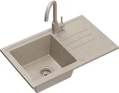 Zlewozmywaki - Zestaw QUADRON BEN 111 + KATE beżowy (RIVER SAND) + SYFON z ZAŚLEPKĄ beżowy - miniaturka - grafika 1