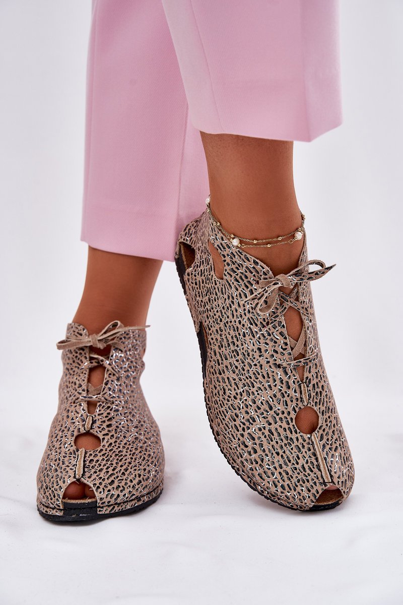 Wzorzyste Skórzane Botki Maciejka 03426-49 Panterka-37