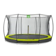 Trampoliny - Exit Trampolina naziemna Silhouette ø366cm z siatką zabezpieczającą zielona - miniaturka - grafika 1